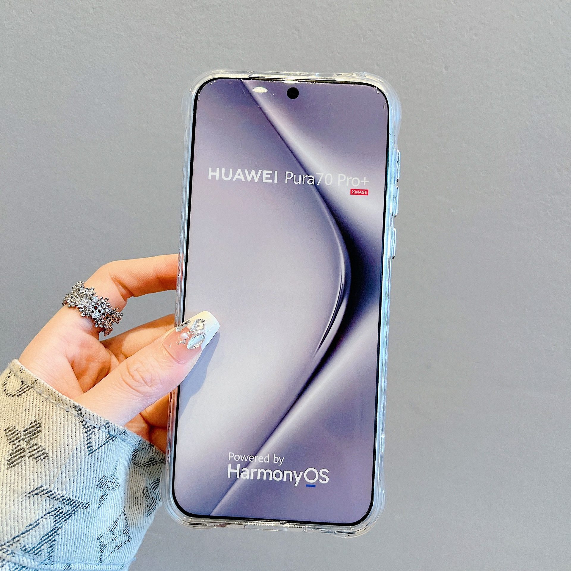 Aesthetic ins brillo mancha boceto flor para Huawei P70Pro funda para teléfono móvil Mate60/70 cadena M70Pro