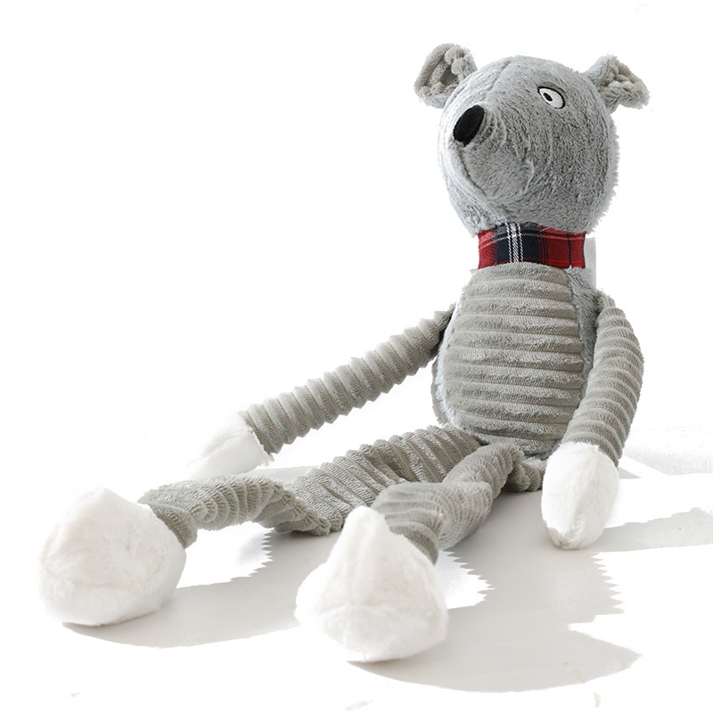 Peluche de perro Z extra grande, de terciopelo coreano, de patas largas, con sonido, 70 cm, especial para perros medianos y grandes para la dentición.
