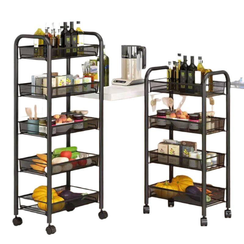 Baño de acero inoxidable carro de almacenamiento estante de almacenamiento tipo piso estante de almacenamiento multicapa de cocina estratificado gabinete de almacenamiento