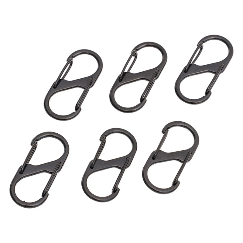 8-word S-type carabiner iron double-headed wire buckle 8-word outdoor climbing No. 3 No. 4 No. 5 No. 6 hanging buckle factory supply