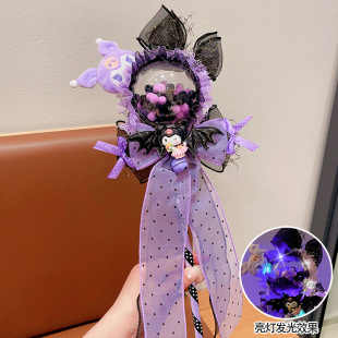 Children's Kulomi Luminous Magic Stick Princess Cute Scepter Bow Ribbon Fairy Stick Baby Performance Props