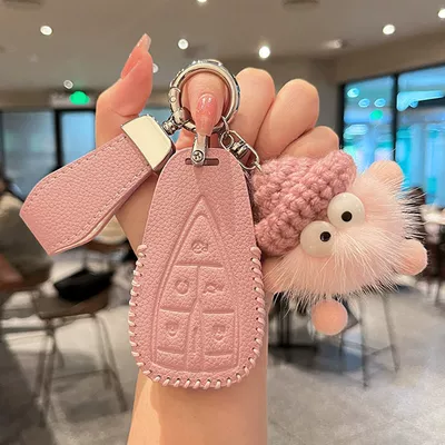 Car cs55 2022 z6 Shell, Car key bag - default-a5-cherry-blossom-powder-skin-textured-libian-powder-short-buckle-powder-coal-ball