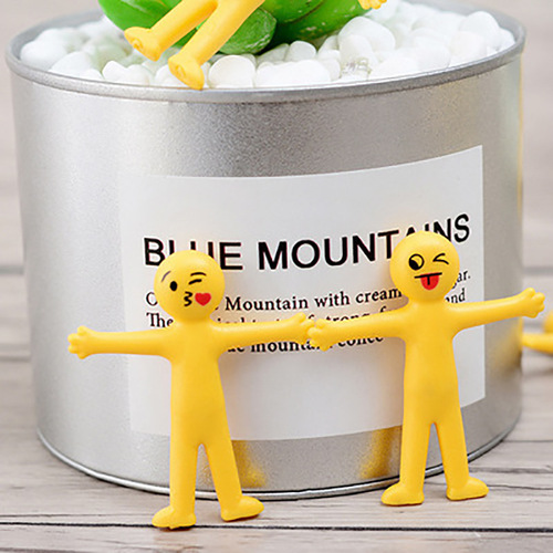 Smiling Emoji Stretchable Little Yellow Man Yellow Dancer Creative TPR Stress Relief Toy Foldable Soft Gel Venting Figure
