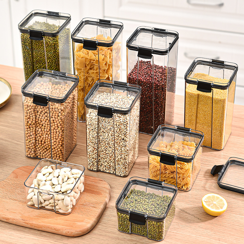 Sealed Cans Kitchen Household Grain Moisture-proof Storage Box Food Grade Transparent Plastic Snacks Dry Storage Jar