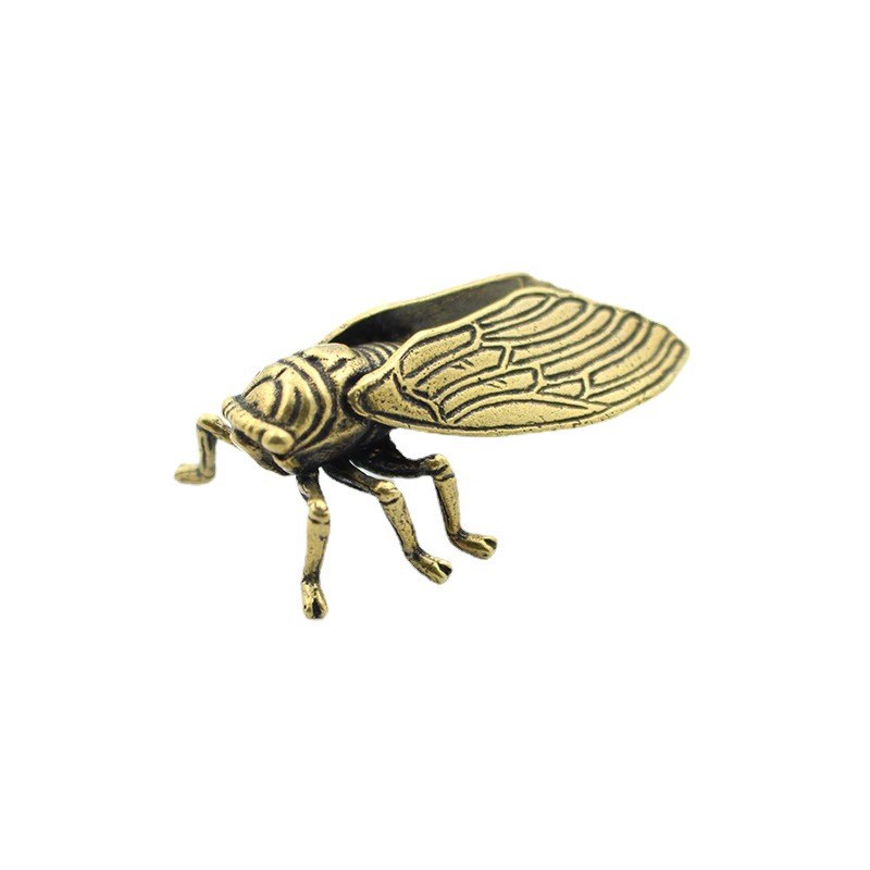 Copper knows the desktop small ornament, the bronze gold cicada tea pet teapot lid to set up a blockbuster inner car ornament wholesale