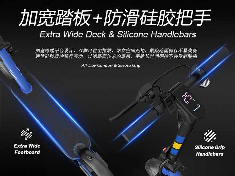 Overseas warehouse delivery of lightweight foldable electric scooters, cross-border electric scooters with honeycomb solid tires