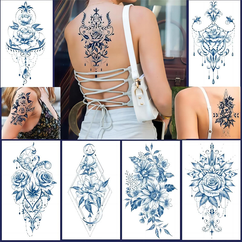 non-reflective herbal semi-permanent waterproof sweat juice tattoo stickers imitation tattoo small fresh in stock tattoo stickers wholesale