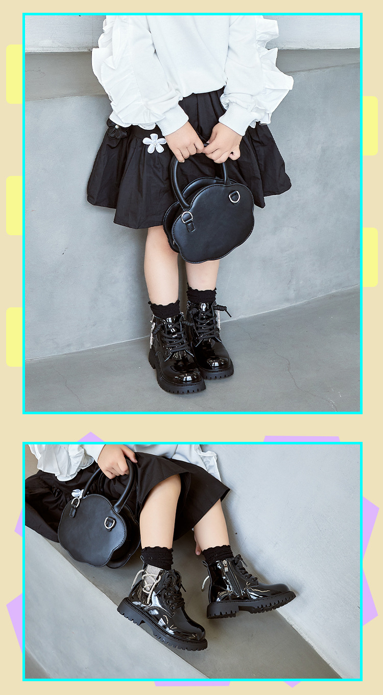 Children's Martin boots autumn and winter new style girls boots non slip girls black big children's short boots boys spring_voghion.com