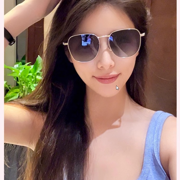 Gafas de sol de luz UV, gafas de sol de alta calidad, gafas de sol metálicas, gafas de sol pequeñas, gafas de sol delgadas, gafas de sol grandes