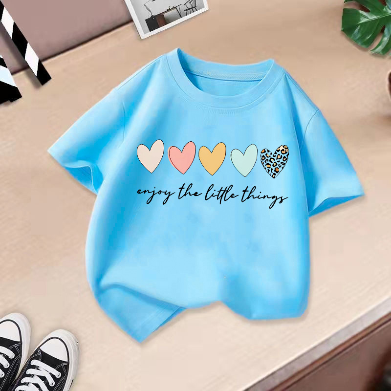 Cute Cartoon Heart Shape Donuts Cotton Polyester T-shirts & Shirts display picture 7