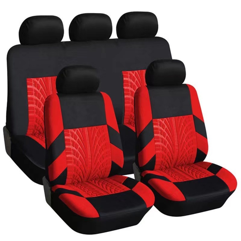 Cubierta de asiento de coche de comercio exterior transfronterizo cubierta de asiento universal de coche neumático en relieve 4mm 7mm esponja conjunto de 9 piezas