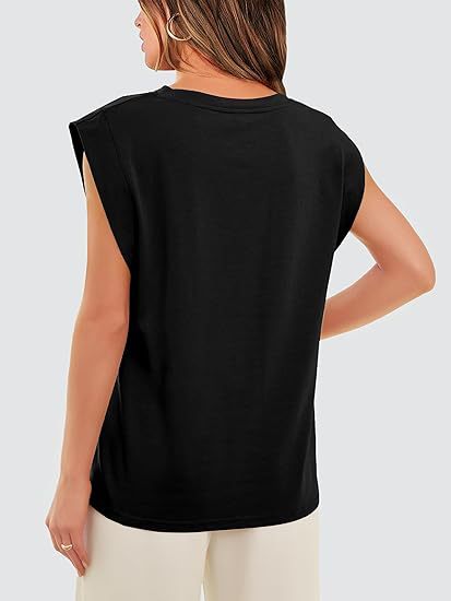 210g Weight Sleeveless Sleeve Length Pullovers Placket Type Raglan Sleeve Sleeve Type Cotton Fabric Type Long Top Length T-shirt Tops Type Holiday, Daily Occasion Round Neck Neckline Loose Fit Type Stripe, Solid Color Pattern Summer, Spring Season Women's Gender Casual Style Wholesale Women's Casual Stripe Solid Color Sleeveless T-Shirts 3