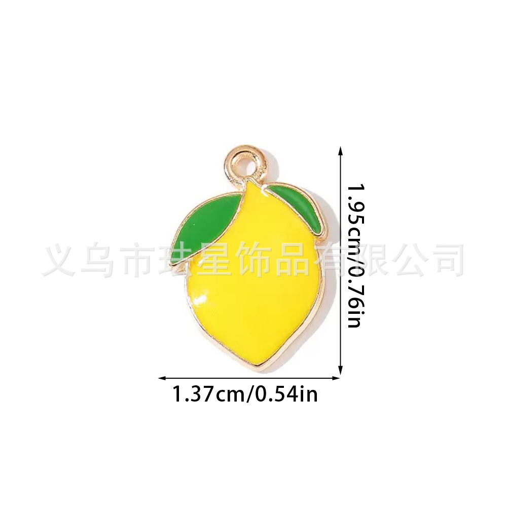 Colgante de frutas de aleación con gota de aceite, DIY pulseras y pendientes image 11