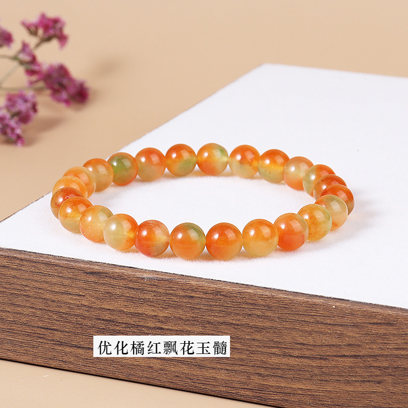 Optimized orange-red chalcedony bracelet