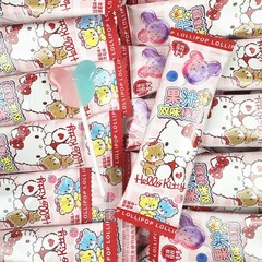 サンリオケイティクロミジュースダブル味ロリポップブルーベリーイチゴ结婚喜糖子供カジュアルスナック