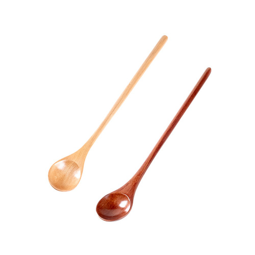 Internet celebrity Japanese wooden long handle honey spoon mini coffee spoon thin handle mixing spoon household small spoon wooden spoon tableware