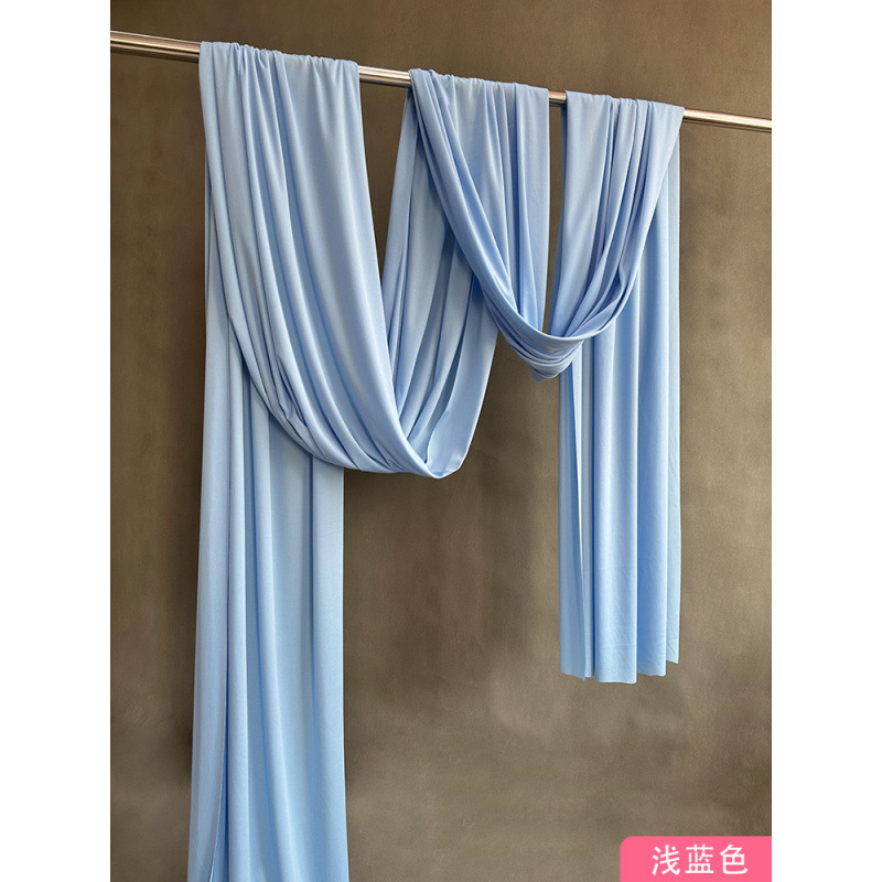 Techo de la boda cortina de seda de leche tela elástica decoración azul cortina de fondo de la sala de bodas coreana