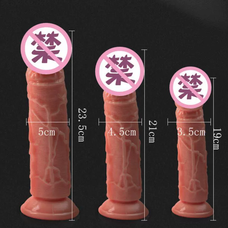Realistic Dildo, Soft Material with Suction Base, Multi Sizes 3–5 cm × 16–23.5 cm