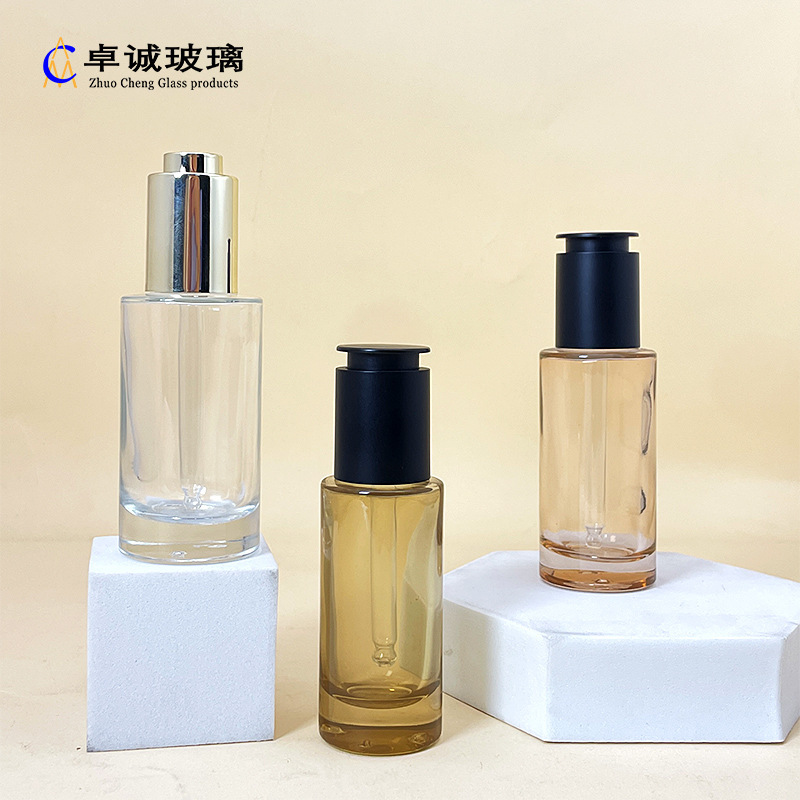 按压旋转泵30-50ml滴管瓶40-50ml精华液瓶精油分装瓶化妆品玻璃瓶|undefined