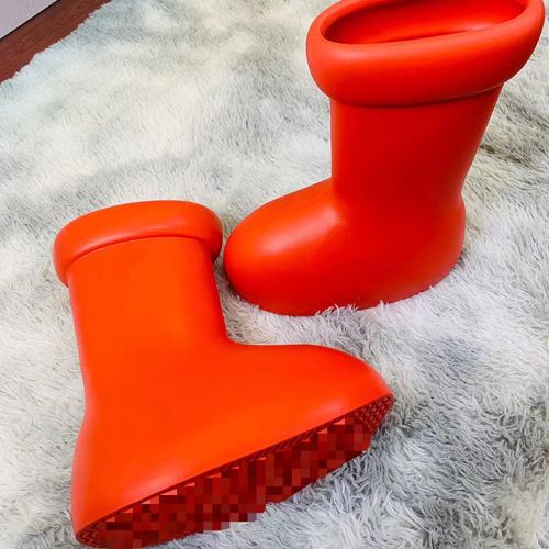 Big Red Boot spring new high-tube thick-soled men's and women's heightening big-head rain boots foreign trade Astro Boy big red boots