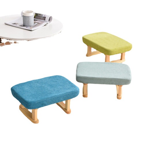 Low stool home creative small stool fabric solid wood living room sofa stool coffee table stool adult bench shoe changing stool