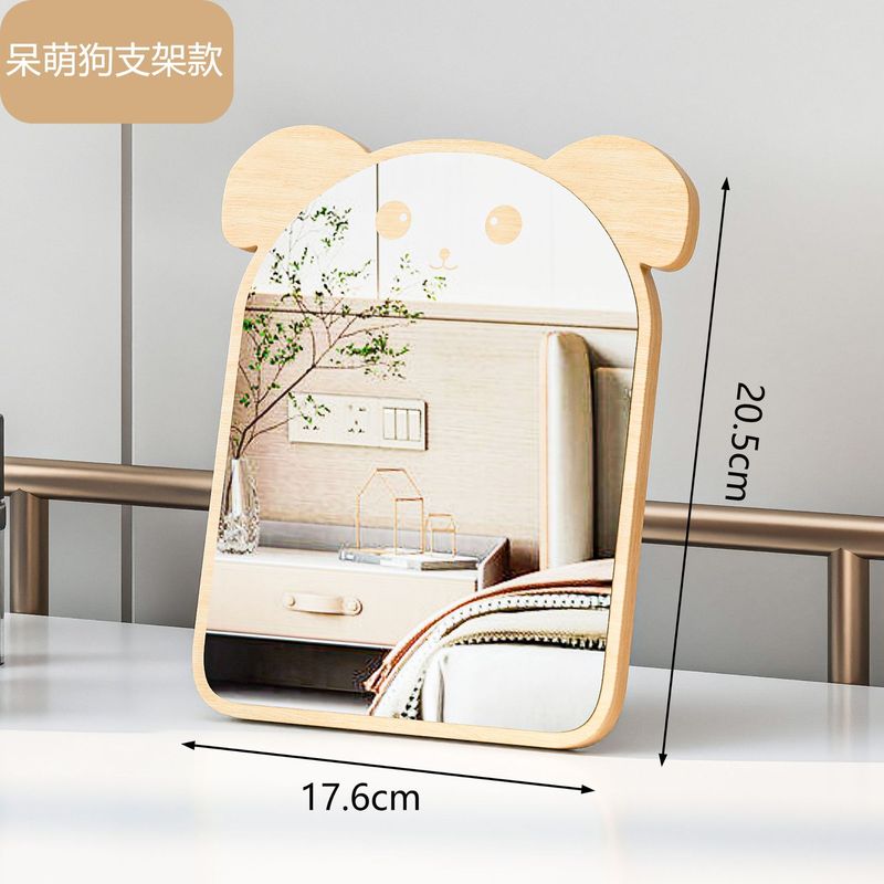 木質要素鏡シンプルなデスクトップ化粧鏡は家庭用学生寮のデスクトップ化粧鏡を回転させることができる|undefined