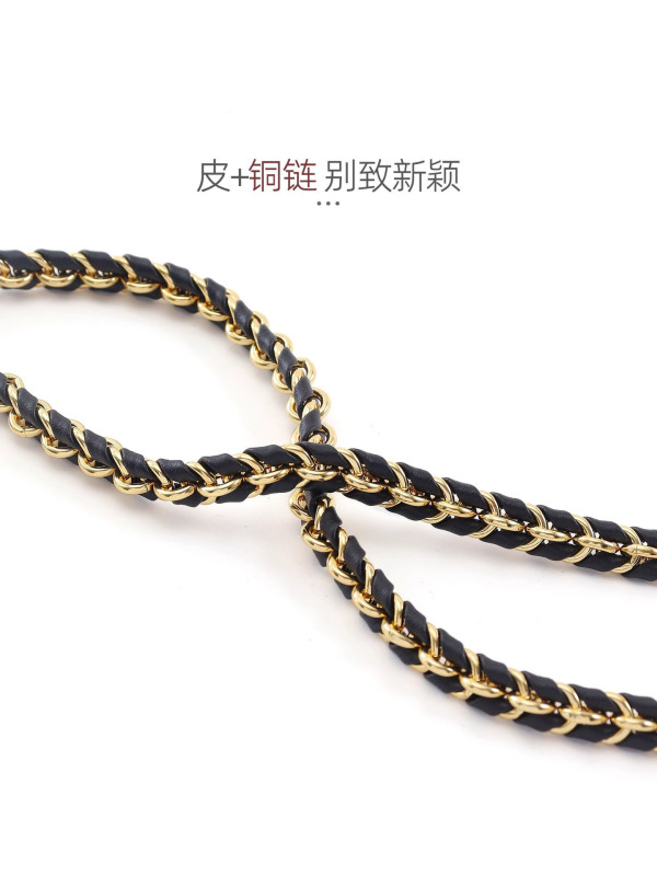 老花vanity化妆包斜挎链条替换五合一麻将包黑色穿皮链子配件单买|undefined