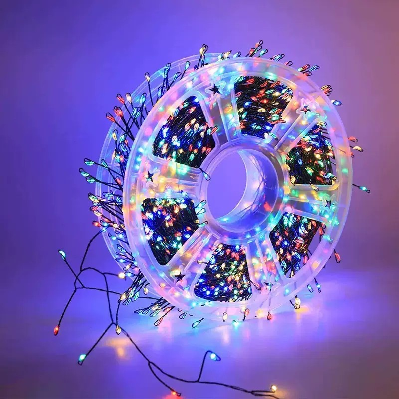 Control remoto transfronterizo árbol de Navidad lámpara de alambre de cobre lámpara petardos estrella de caña colgando árbol interior y exterior lámpara de Navidad