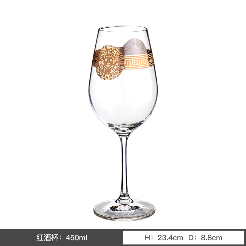 Tazas de vino de cristal importadas a medida de la República Checa sin plomo, vasos de vino europeos caseros de lujo