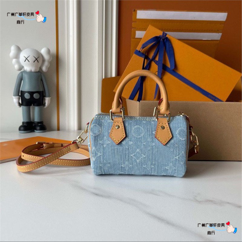 Lululemon Speedy Nano Denim Pillow Boston Handbag Shoulder Crossbody Bag