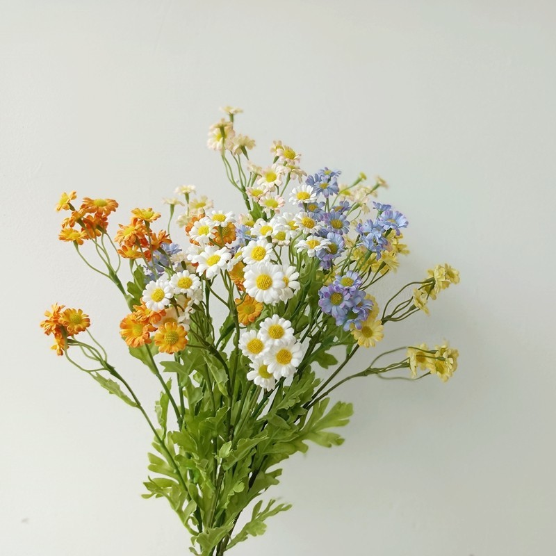 洋甘菊小雏菊仿真花束假花仿真花摆设高级感逼真菊花干花婚庆用花|undefined