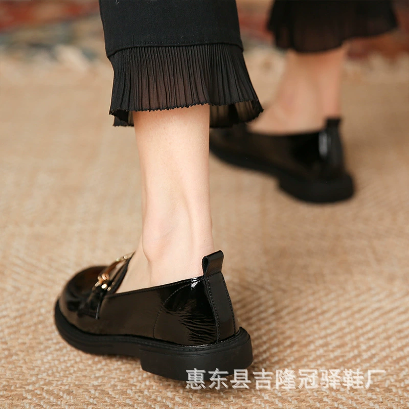 Весенняя loafer, модная черная обувь в английском стиле для кожаной обуви, натуральная кожа, британский стиль