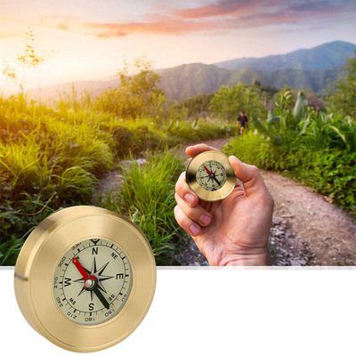 楚达 黄铜中英文礼品开基指南针/休闲礼品广告促销旅游指北针J57|ms