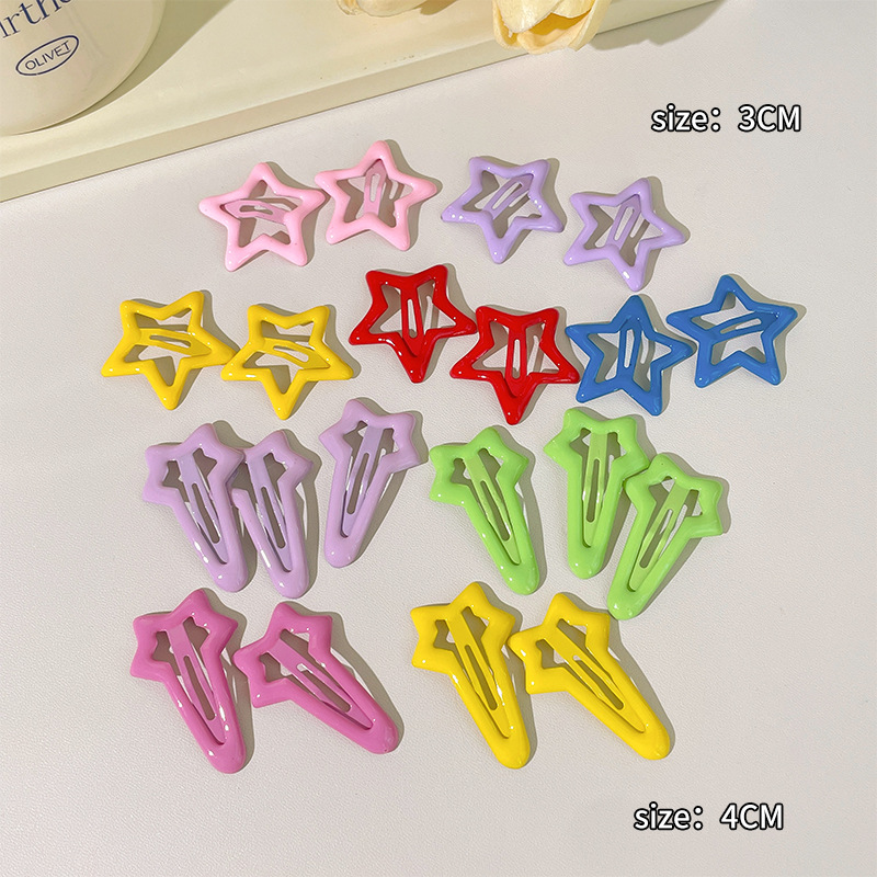 Linda estrella y2g horquilla hembra clip lateral flequillo BB clip horquilla para niños dopamina clip de color tocado