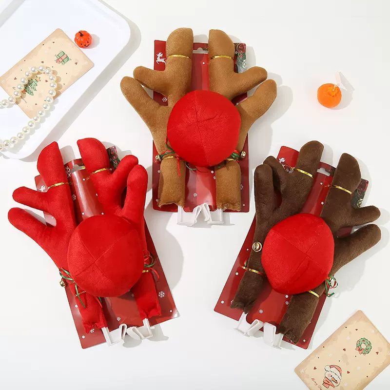 新款圣诞鹿角汽车装饰鹿角圣诞装饰品麋鹿鹿角车顶挂饰拍照道具