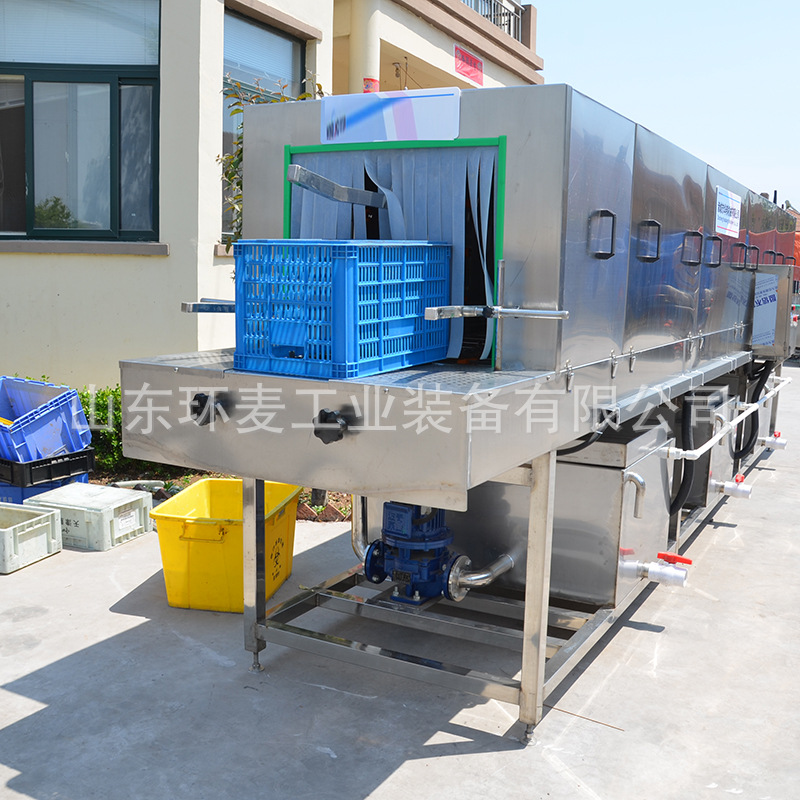 小型海鲜周转筐清洗机 自动高压洗筐机 隧道式全自动洗筐机厂家