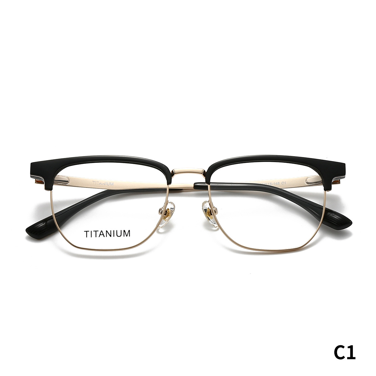 STUDIOMUKU gafas de madera cool cara redonda cara de huevo de pato cara de semilla de melón de titanio puro marco de placa de ceja marco de gafas