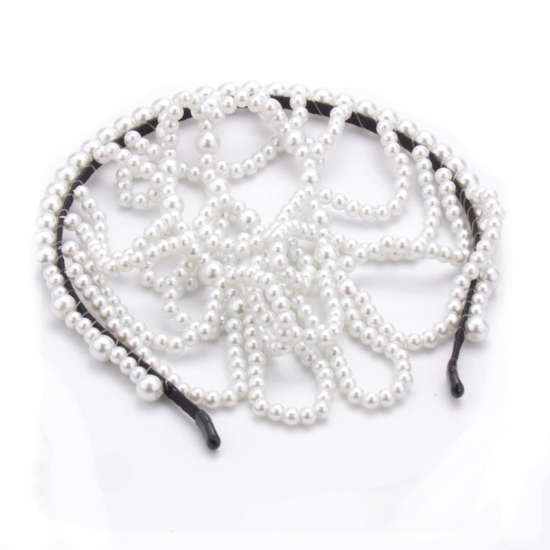 100g Weight Hair Band Hair Accessories Type 1 Piece Quantity Wedding, Stage Occasion Plastic Material Pearl Pattern Women's Gender Elegant Style Women's Elegant Pearl Plastic Hair Band 6
