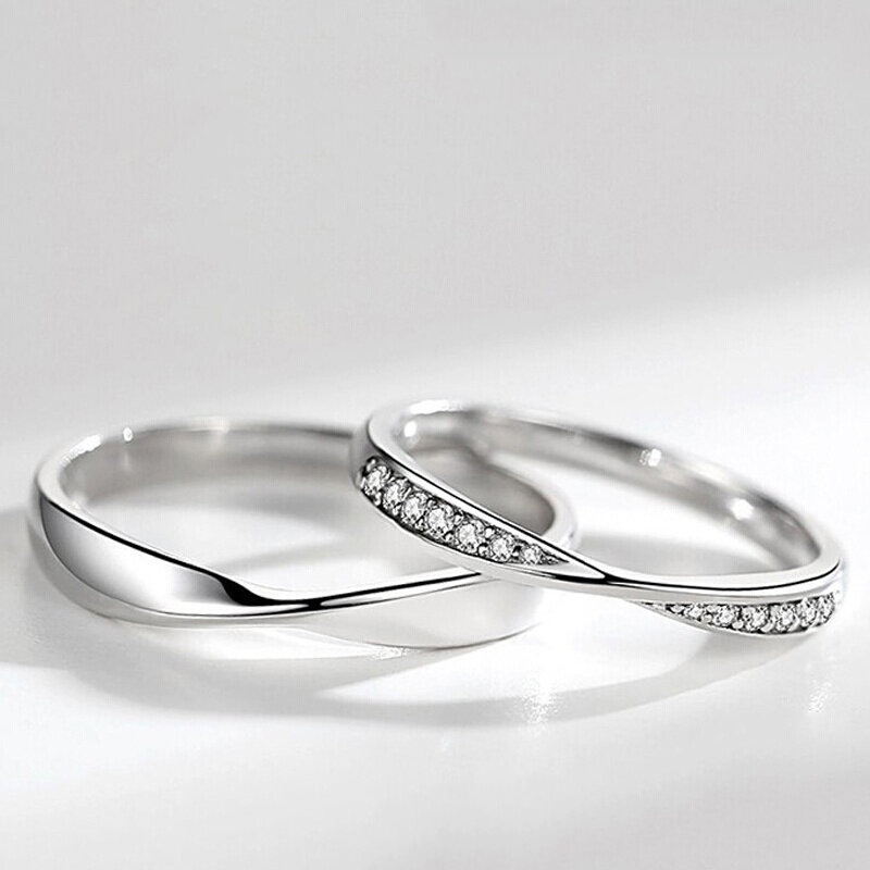 Adjustable Mobius Silver Couple Ring For Valentines Day Gift_voghion.com