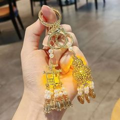 光る宮灯瓢箪キーホルダー男性女性カップルバッグストラップ自動車キーホルダー創意中秋小プレゼント