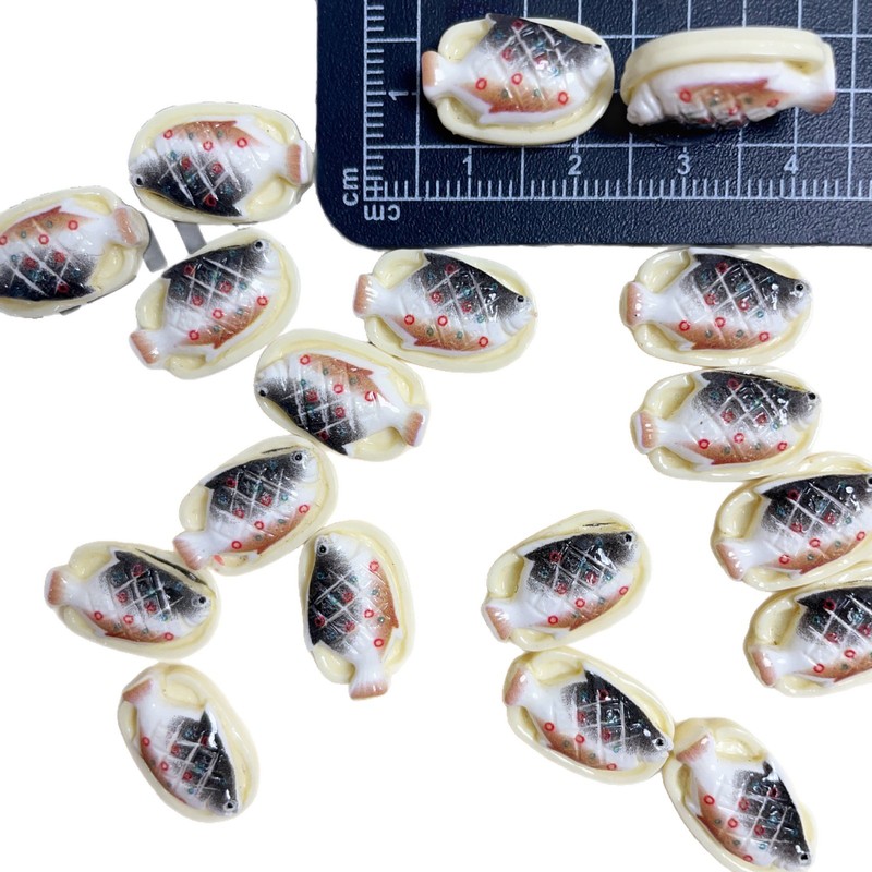 迷你牛排排骨鱼五花肉鸡蛋糕食玩盘子树脂手工DIY手机壳冰箱贴配|undefined