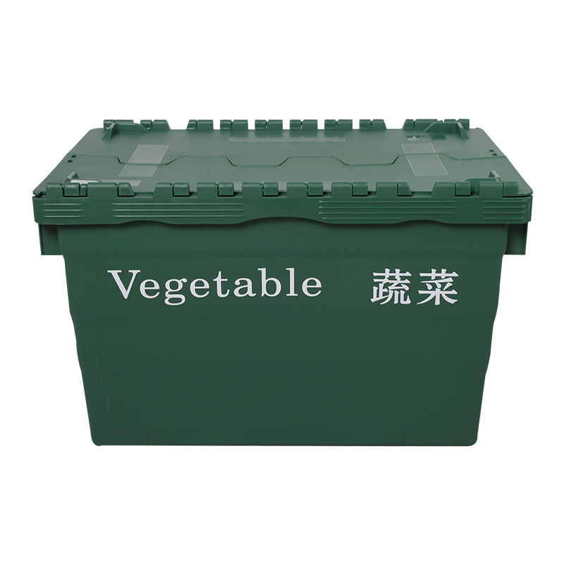 物流运输食物周转箱塑胶框收纳框带盖中转斜插式物流箱