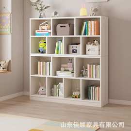 学生落地实木置物架家用简易矮书柜自由组合儿童阅读书架