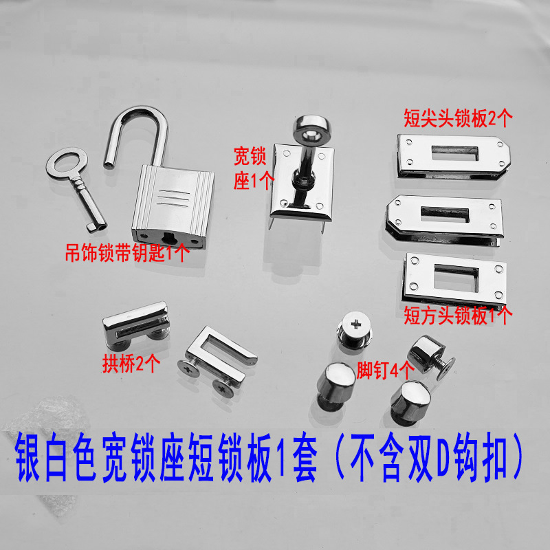 Accesorios metálicos rectangulares de placa de bloqueo doble D gancho de tornillo de bloqueo arco pequeño platino Kelly bolso de mujer tornillo de clavo