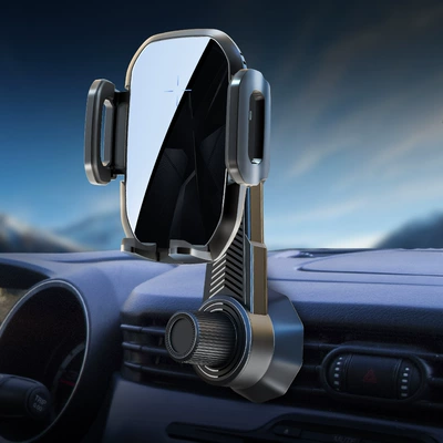 Manufacturer Wireless Charging Navigation Mobile Car phone holder - 15w-wireless-charger-long-hook-clip