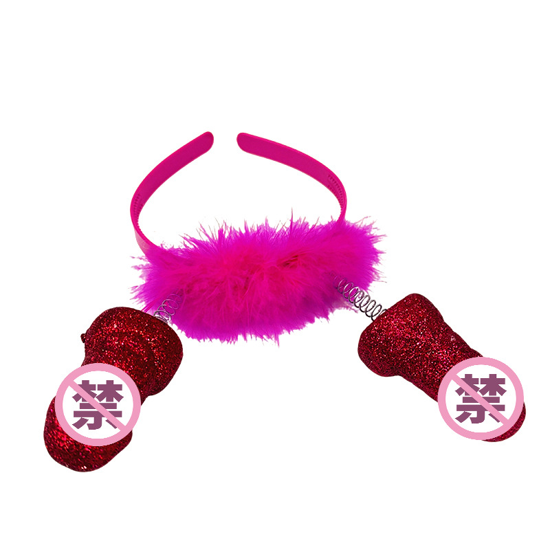 Fábrica directa de fiestas de San Valentín de Europa y Estados Unidos impresión de polvo flash plumas de pájaro amor botón cabello rosa