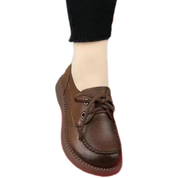2025 soft leather loafers, new women's shoes with soft soles and soft uppers, comfortable, casual, versatile, and thick-soled
