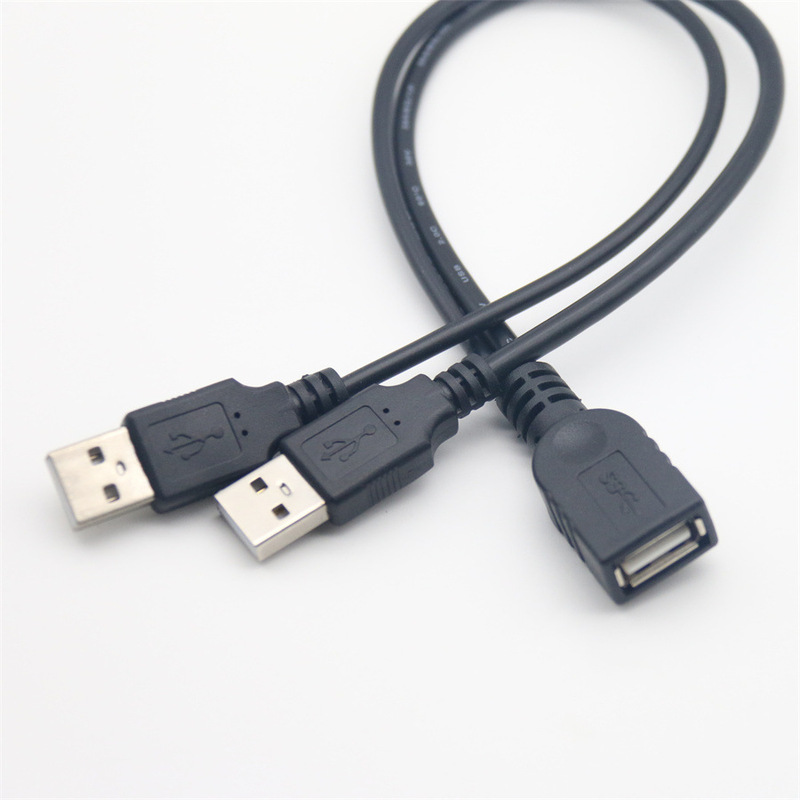 2.0 USB 1 female 2 male data charging line 1 2 charging line 1 2USB data line 30cm