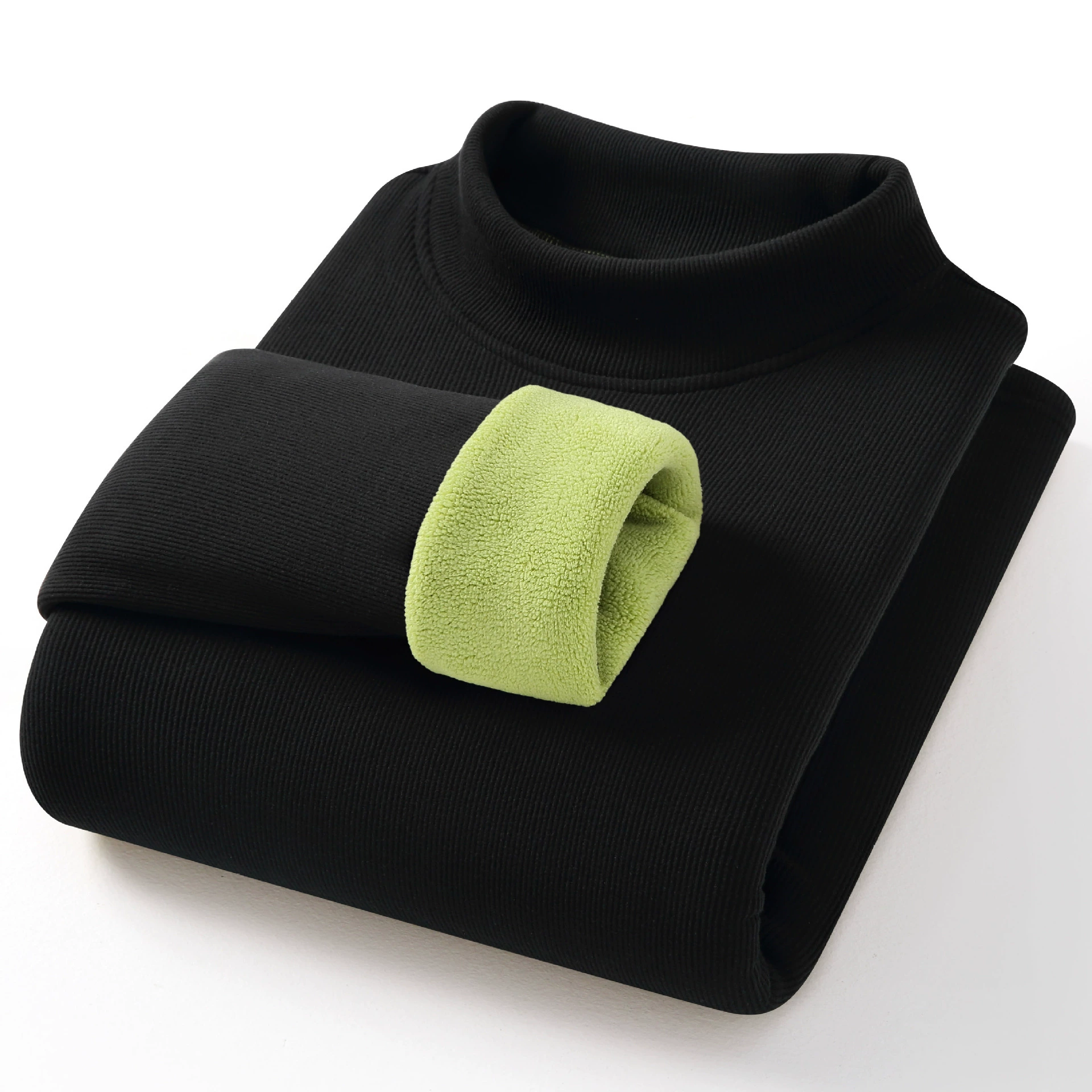 Теплое термобелье из толстой верблюжьей шерсти для женщин: утепленный топ с воротником-стойкой для носки поверх верхней одежды (осень-зима)