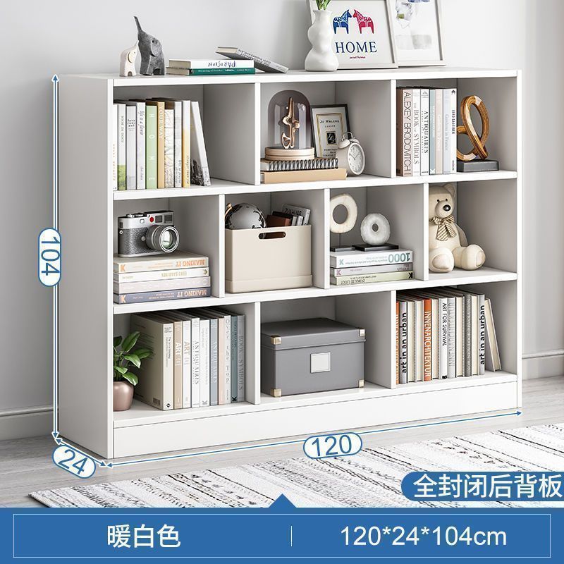 Estante de libros simple para el hogar contra la pared libre combinación multicapa de rejilla de almacenamiento estante de libros pintados para niños estante de libros bajo